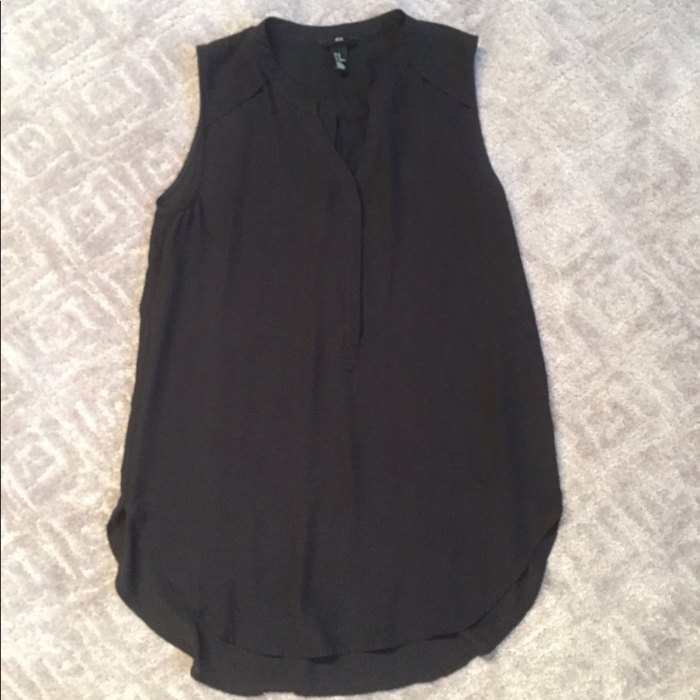 PRETTY! H&M Black VNeck Tunic Top/Blouse sz 10-EUC